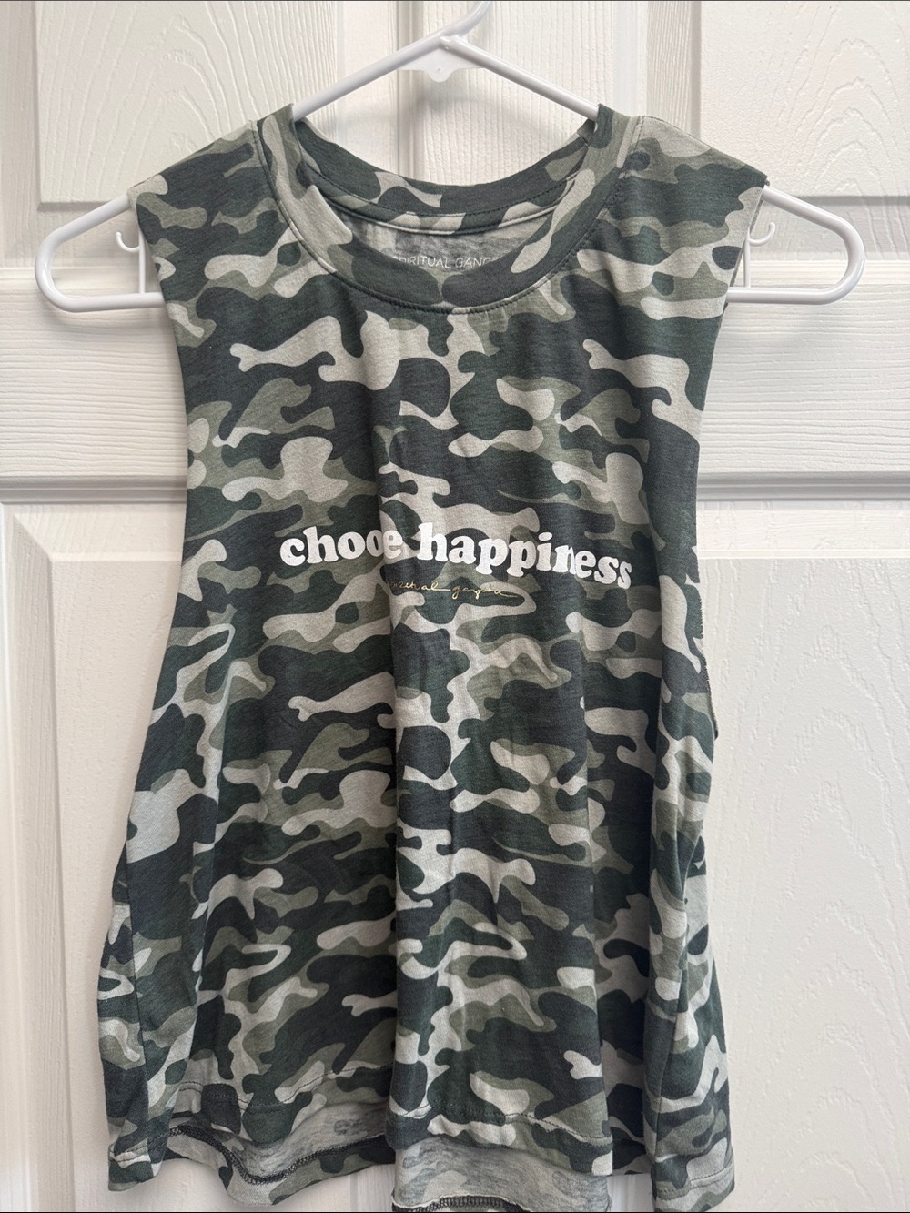 Spiritual Gangster Green Camo Tank - "Choose Happiness"